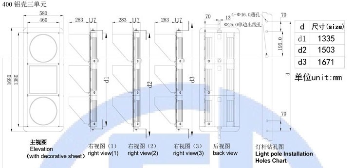 交通信號燈尺寸圖