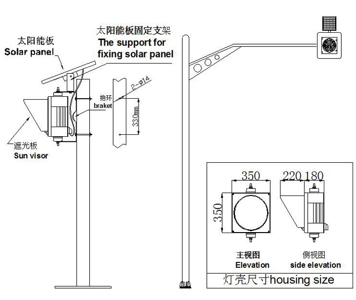 爆閃警示燈尺寸圖